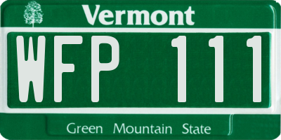 VT license plate WFP111