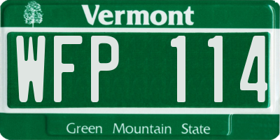 VT license plate WFP114