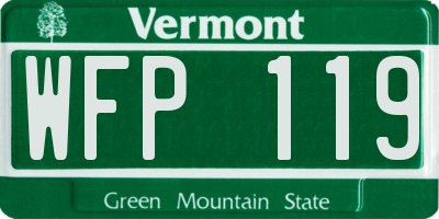 VT license plate WFP119