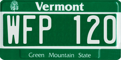 VT license plate WFP120