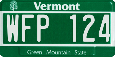 VT license plate WFP124