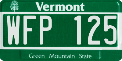 VT license plate WFP125
