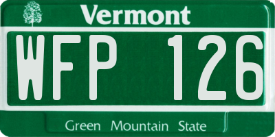VT license plate WFP126