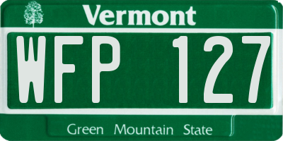 VT license plate WFP127