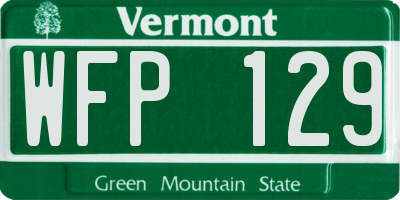 VT license plate WFP129