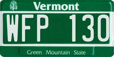 VT license plate WFP130