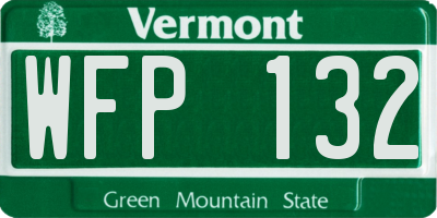 VT license plate WFP132