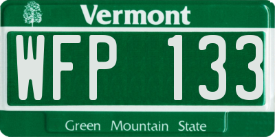 VT license plate WFP133