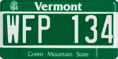 VT license plate WFP134