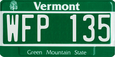VT license plate WFP135