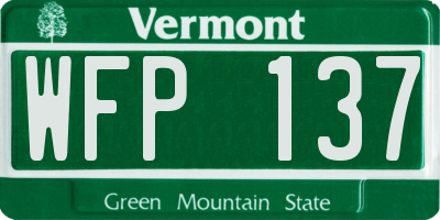 VT license plate WFP137