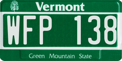 VT license plate WFP138
