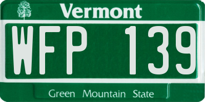 VT license plate WFP139