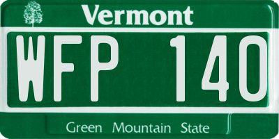 VT license plate WFP140
