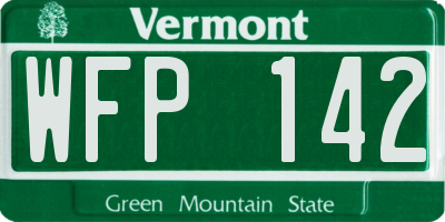 VT license plate WFP142