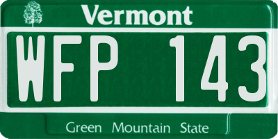 VT license plate WFP143