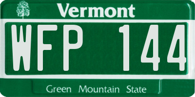 VT license plate WFP144