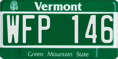 VT license plate WFP146