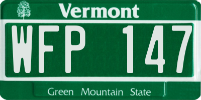 VT license plate WFP147