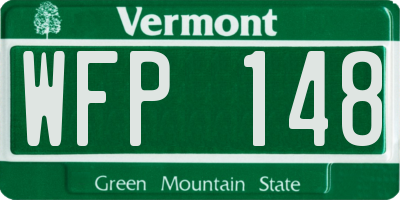 VT license plate WFP148