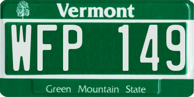 VT license plate WFP149