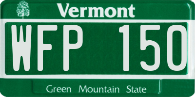 VT license plate WFP150
