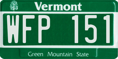 VT license plate WFP151