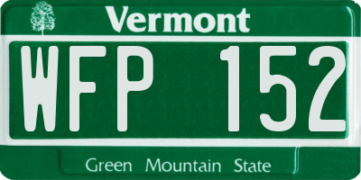 VT license plate WFP152