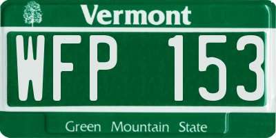 VT license plate WFP153