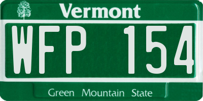 VT license plate WFP154