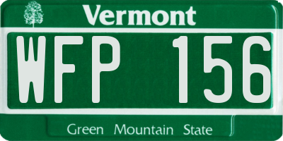 VT license plate WFP156