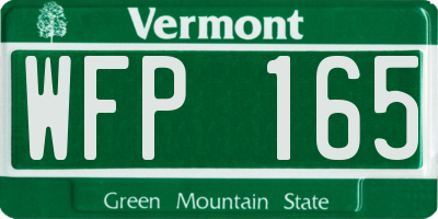 VT license plate WFP165