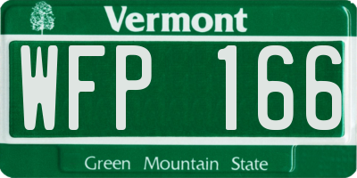 VT license plate WFP166