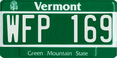 VT license plate WFP169
