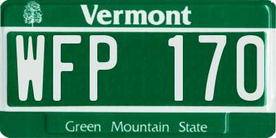 VT license plate WFP170