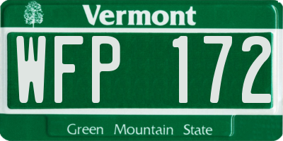 VT license plate WFP172