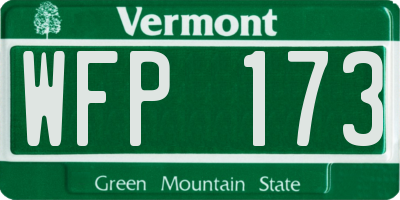 VT license plate WFP173