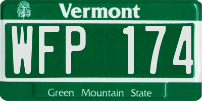 VT license plate WFP174