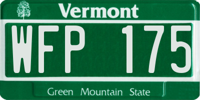 VT license plate WFP175