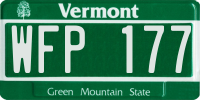 VT license plate WFP177