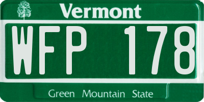 VT license plate WFP178
