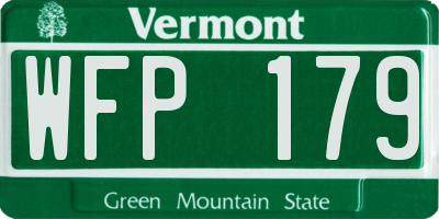 VT license plate WFP179