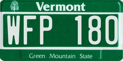 VT license plate WFP180
