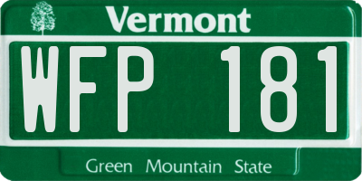 VT license plate WFP181