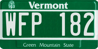 VT license plate WFP182