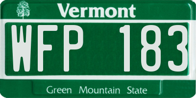 VT license plate WFP183
