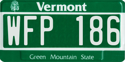 VT license plate WFP186