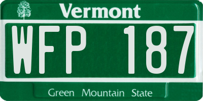 VT license plate WFP187