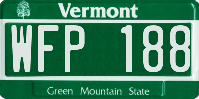 VT license plate WFP188