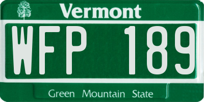 VT license plate WFP189